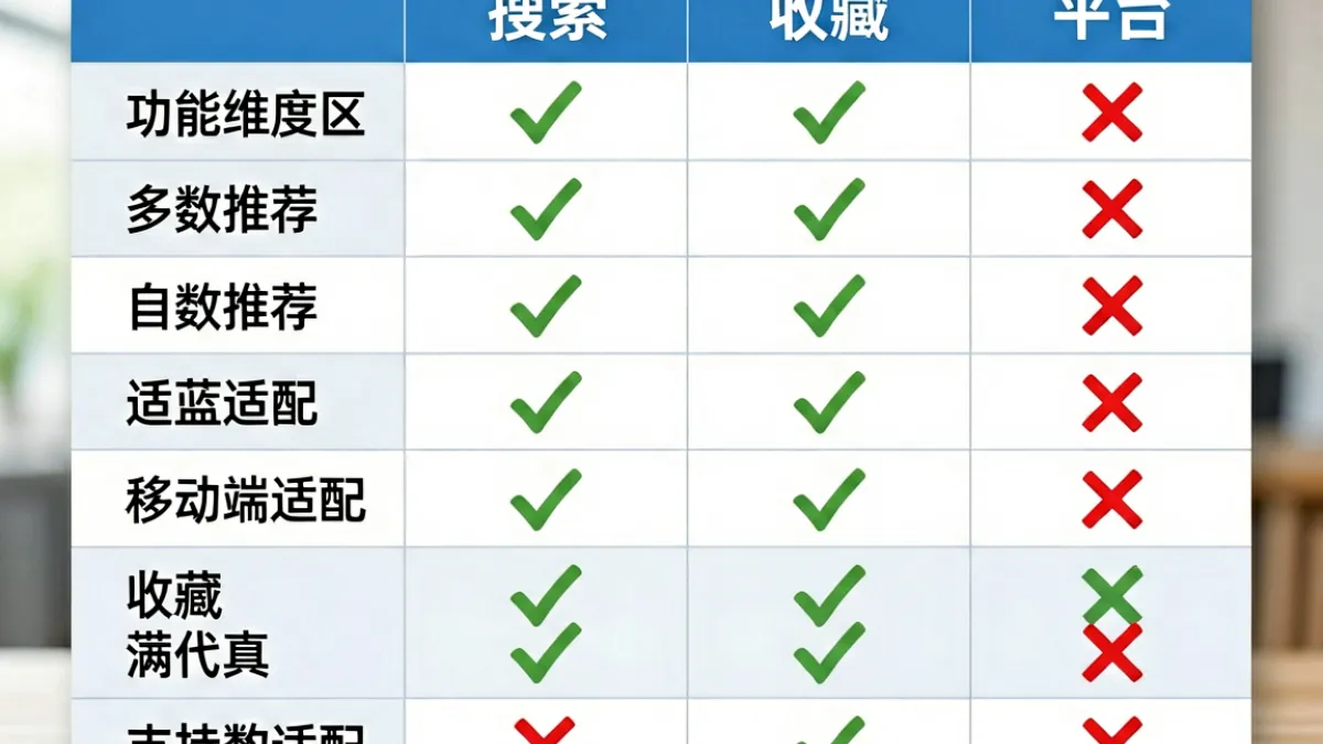 多个同类平台与9uu的功能点横向对比示意图，标注各项差异